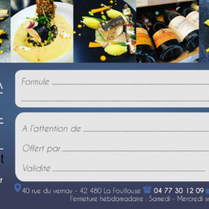 Carte Cadeau, restaurant La Route Bleue